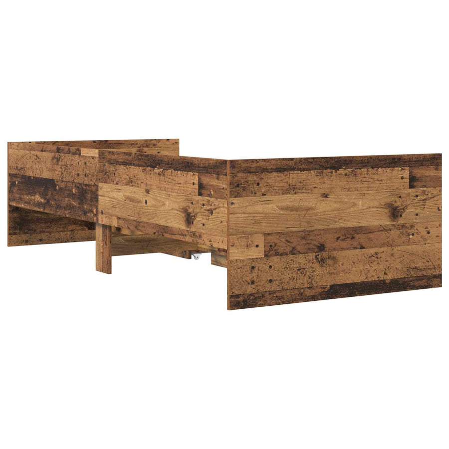 Bedframe met lade met opslag Oud hout Massief grenenhout