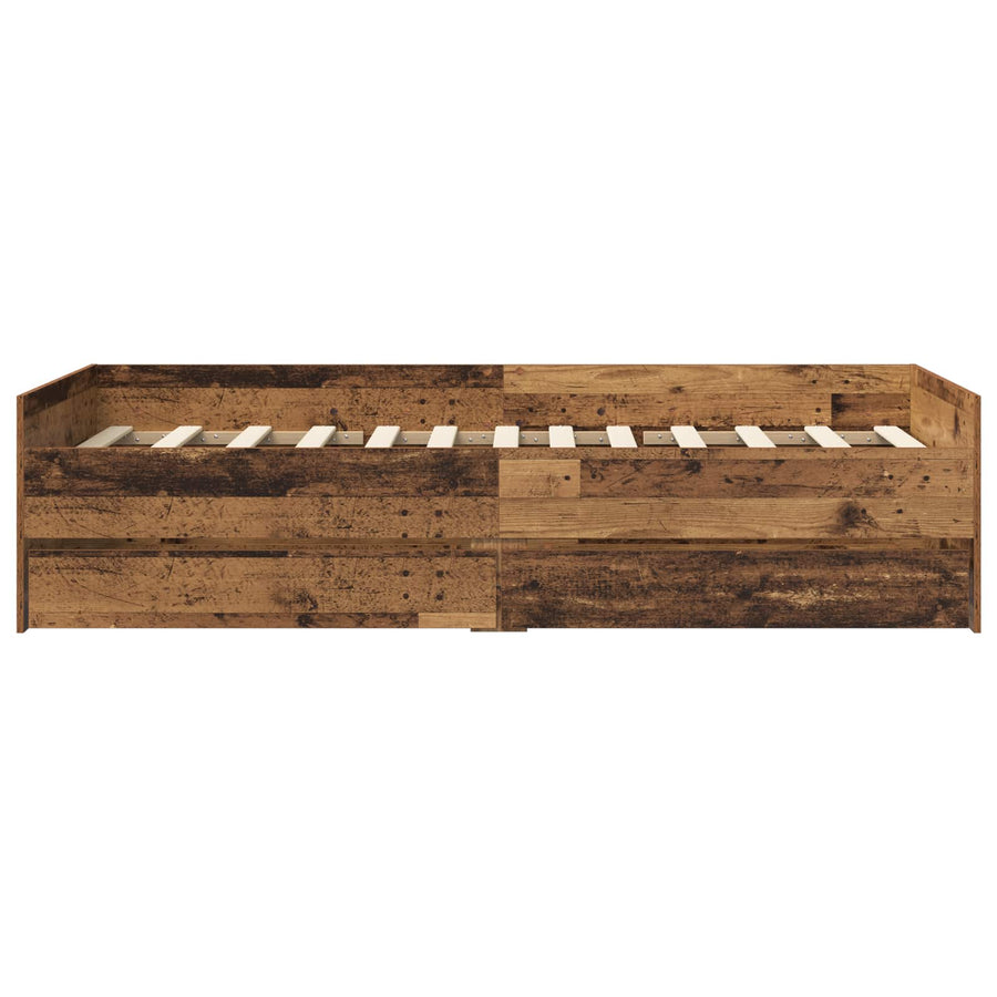 Bedframe met lade met opslag Oud hout Massief grenenhout