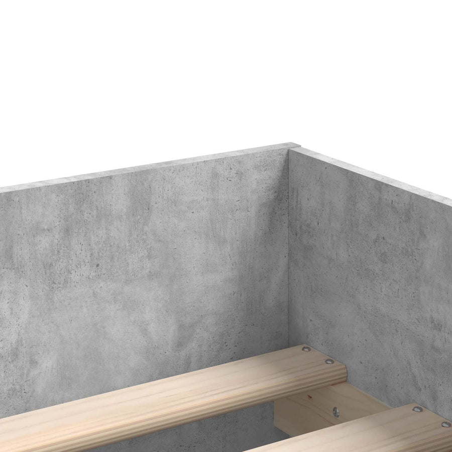 Bedframe met lade met opslag Grijs Sonoma Massief grenenhout