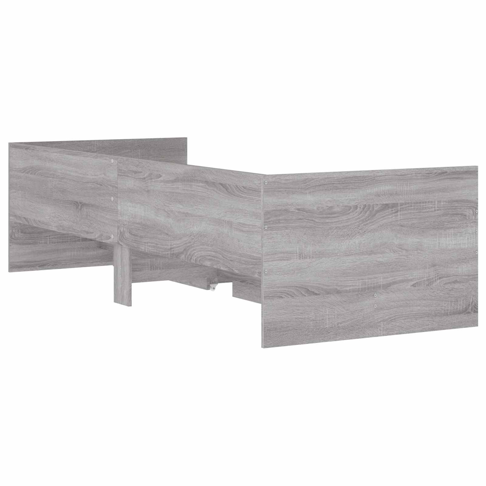 Bedframe met lade met opslag Betongrijs Massief grenenhout