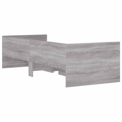 Bedframe met lade met opslag Betongrijs Massief grenenhout