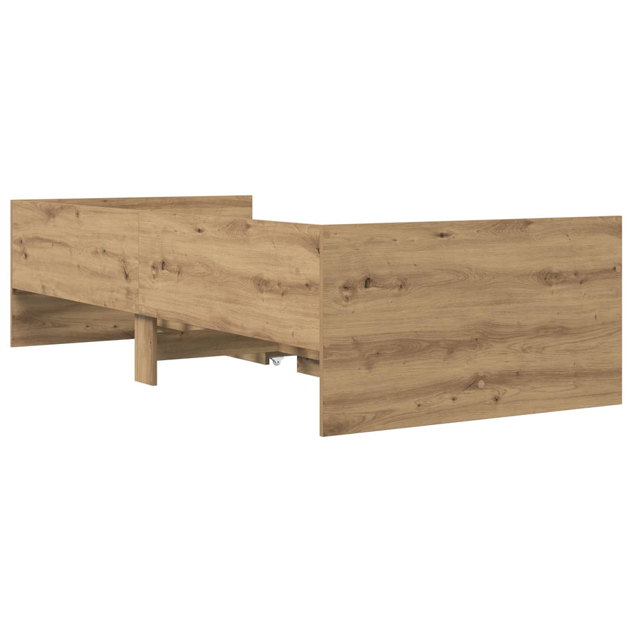 Bedframe met lade Artisanaal eiken Massief grenenhout