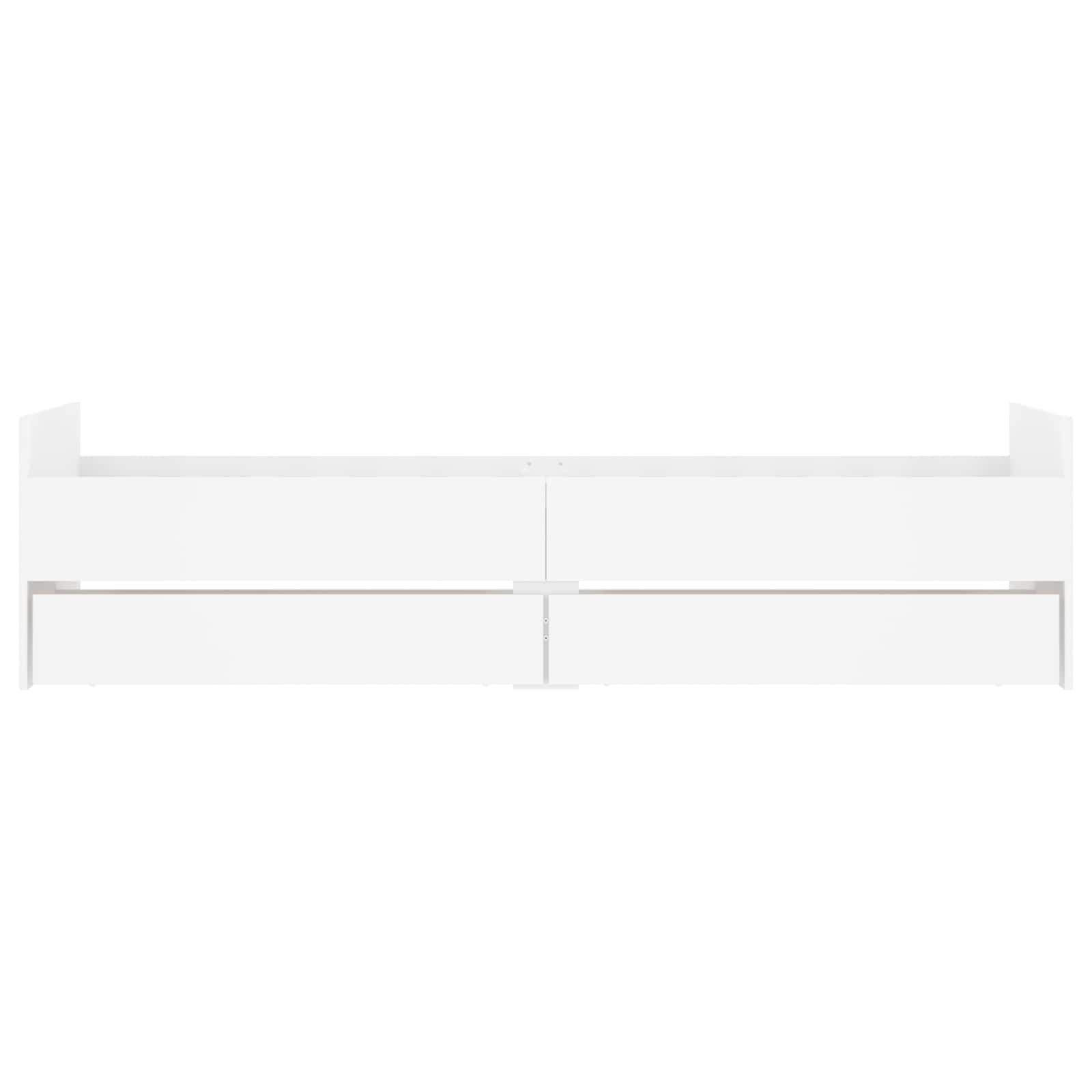 Bedframe Wit Bewerkt hout