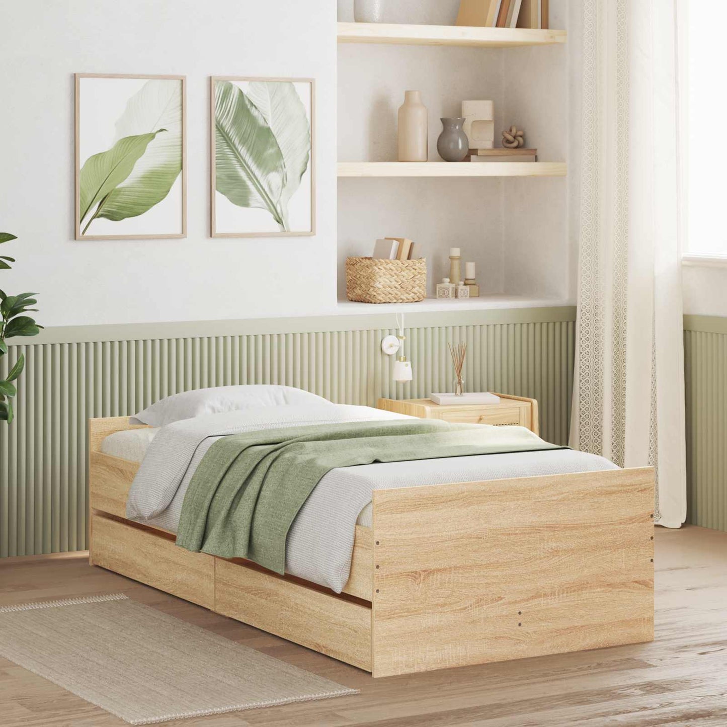 Bedframe Sonoma Eiken Bewerkt hout