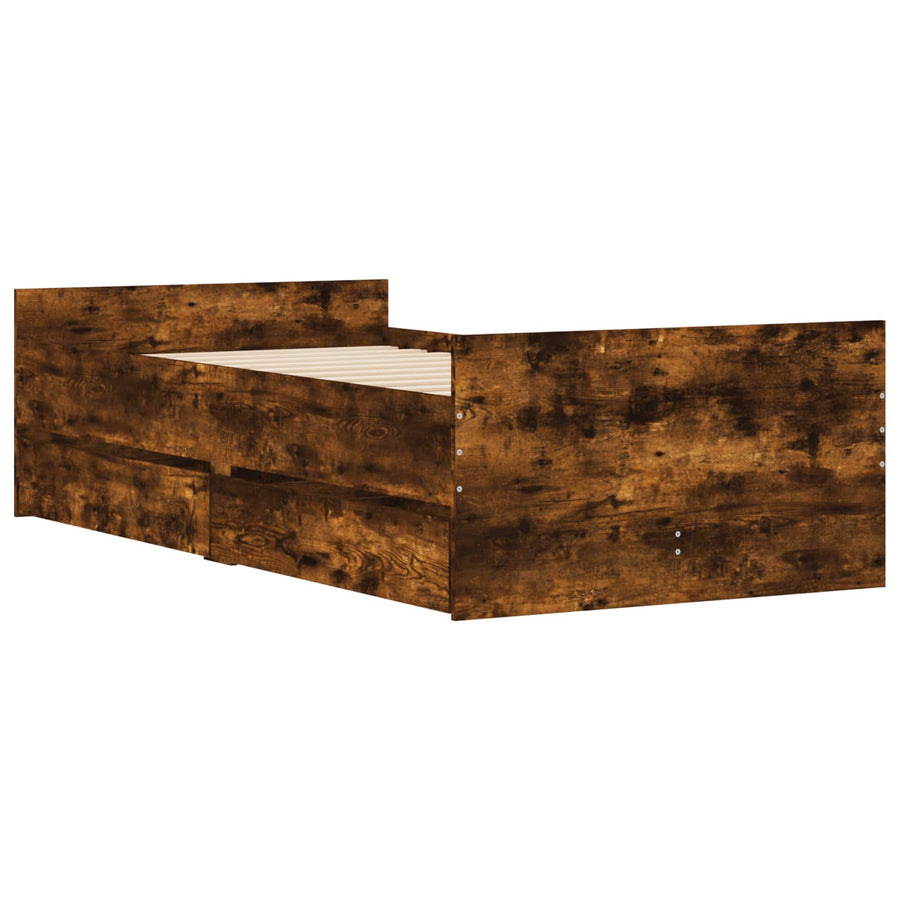 Bedframe Gerookt eiken Bewerkt hout
