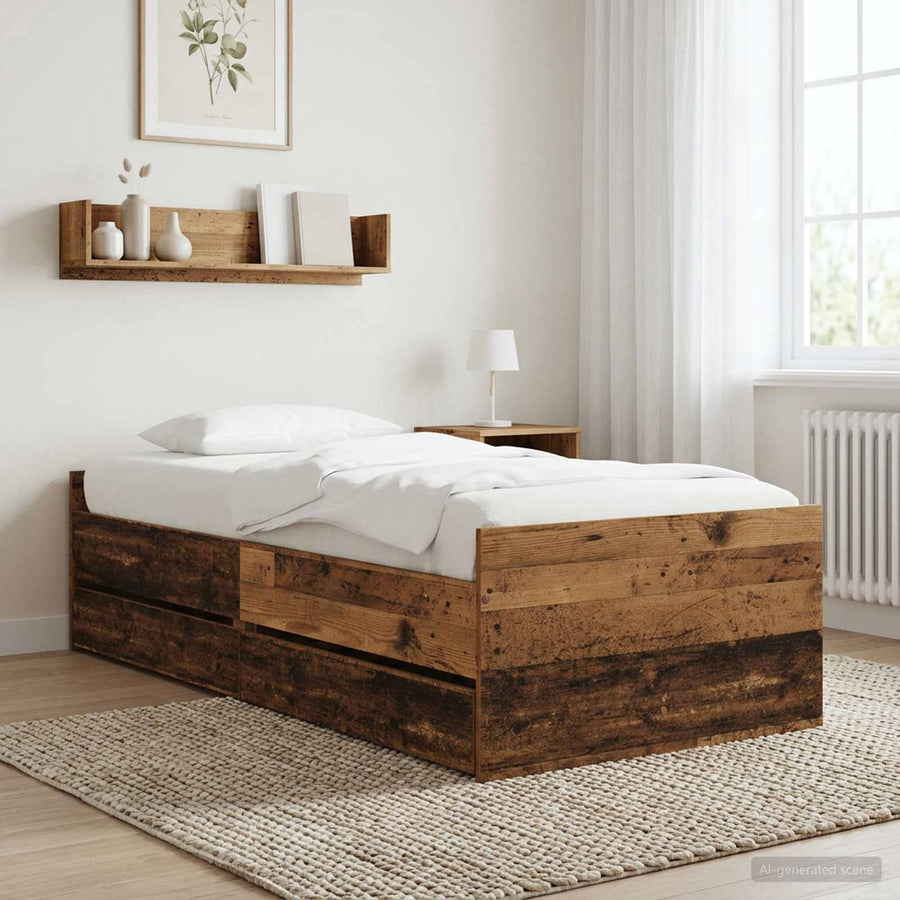 Bedframe Oud hout Bewerkt hout