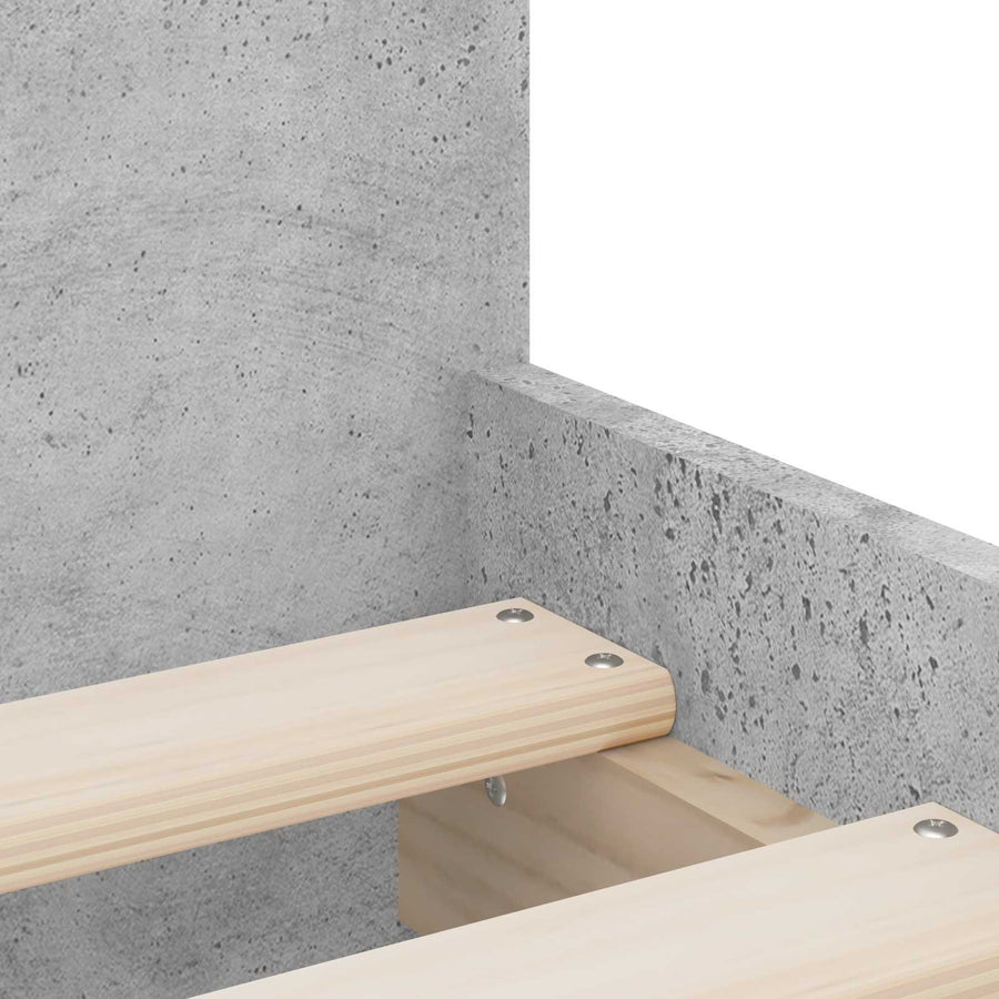 Bedframe Grijs Sonoma Bewerkt hout