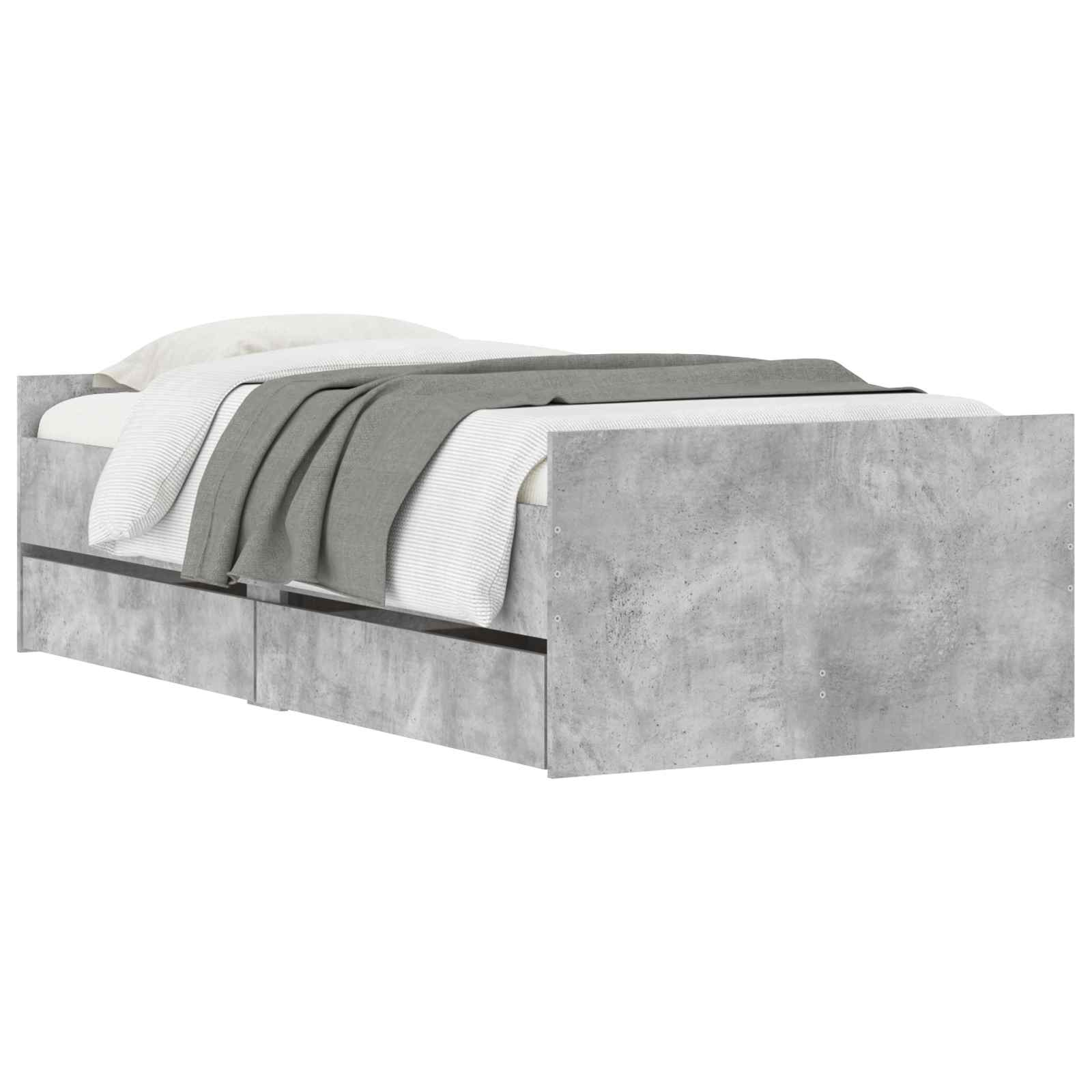 Bedframe Grijs Sonoma Bewerkt hout
