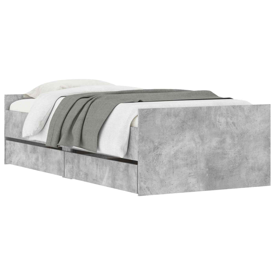 Bedframe Grijs Sonoma Bewerkt hout