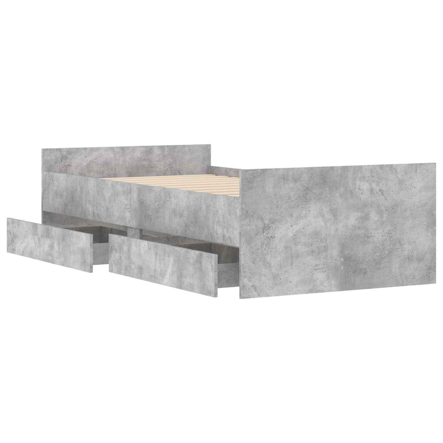 Bedframe Grijs Sonoma Bewerkt hout