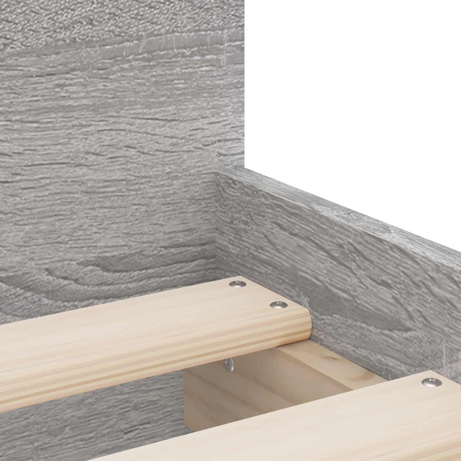 Bedframe Betongrijs Bewerkt hout