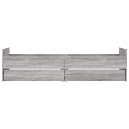 Bedframe Betongrijs Bewerkt hout