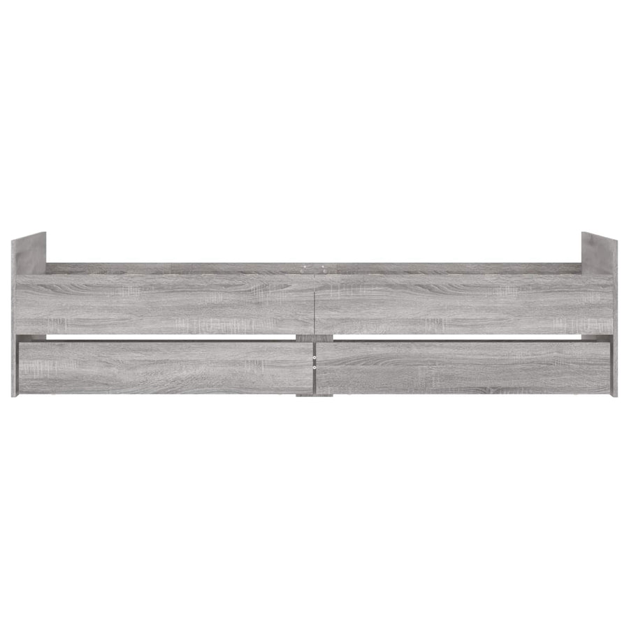 Bedframe Betongrijs Bewerkt hout