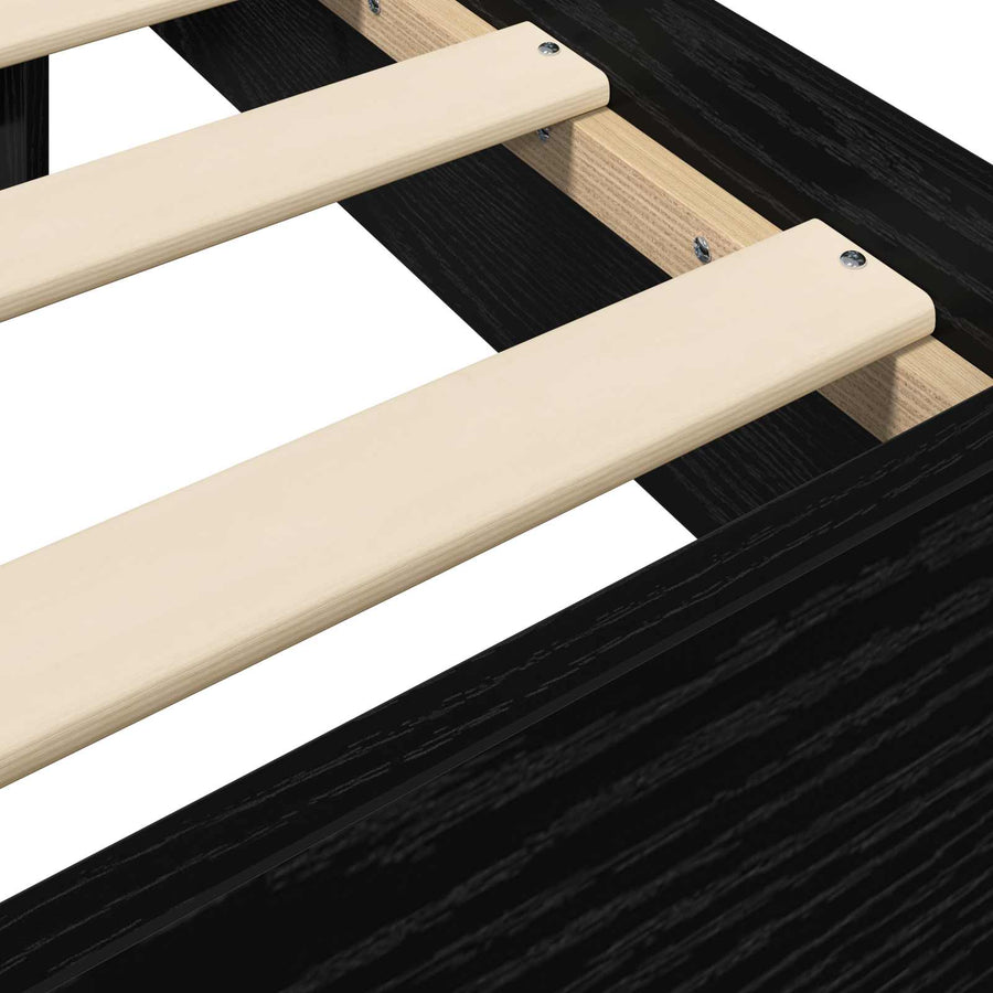 Bedframe Zwart eiken Bewerkt hout