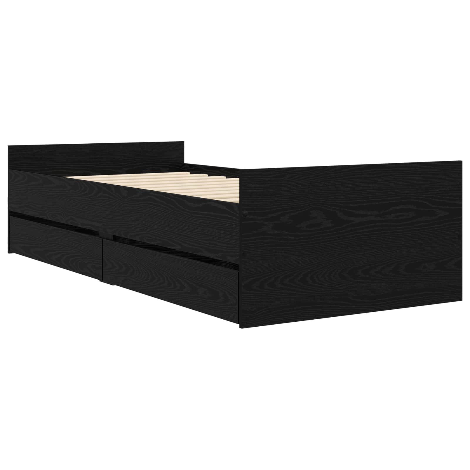 Bedframe Zwart eiken Bewerkt hout