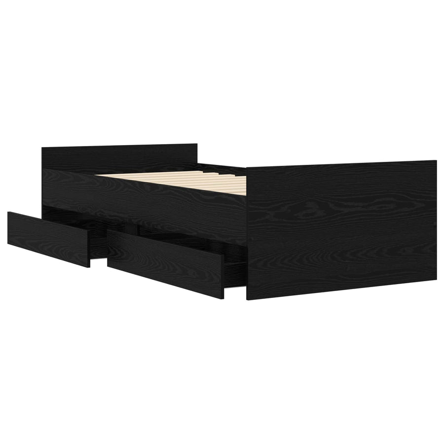 Bedframe Zwart eiken Bewerkt hout