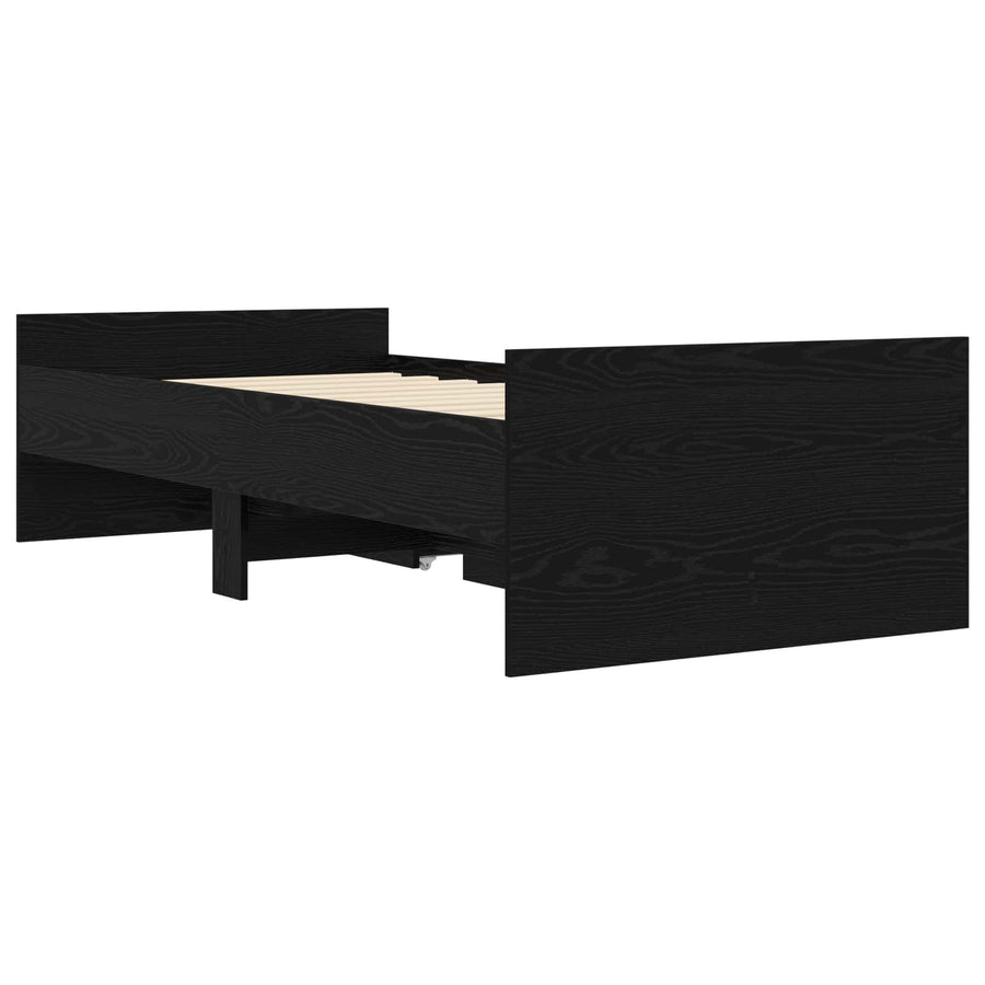 Bedframe Zwart eiken Bewerkt hout