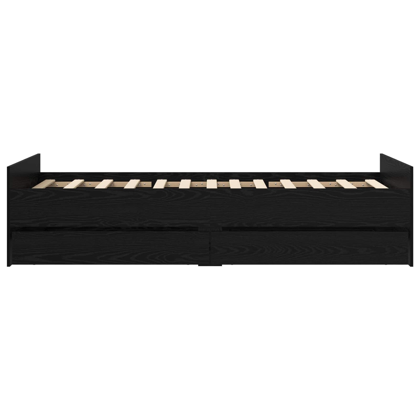Bedframe Zwart eiken Bewerkt hout