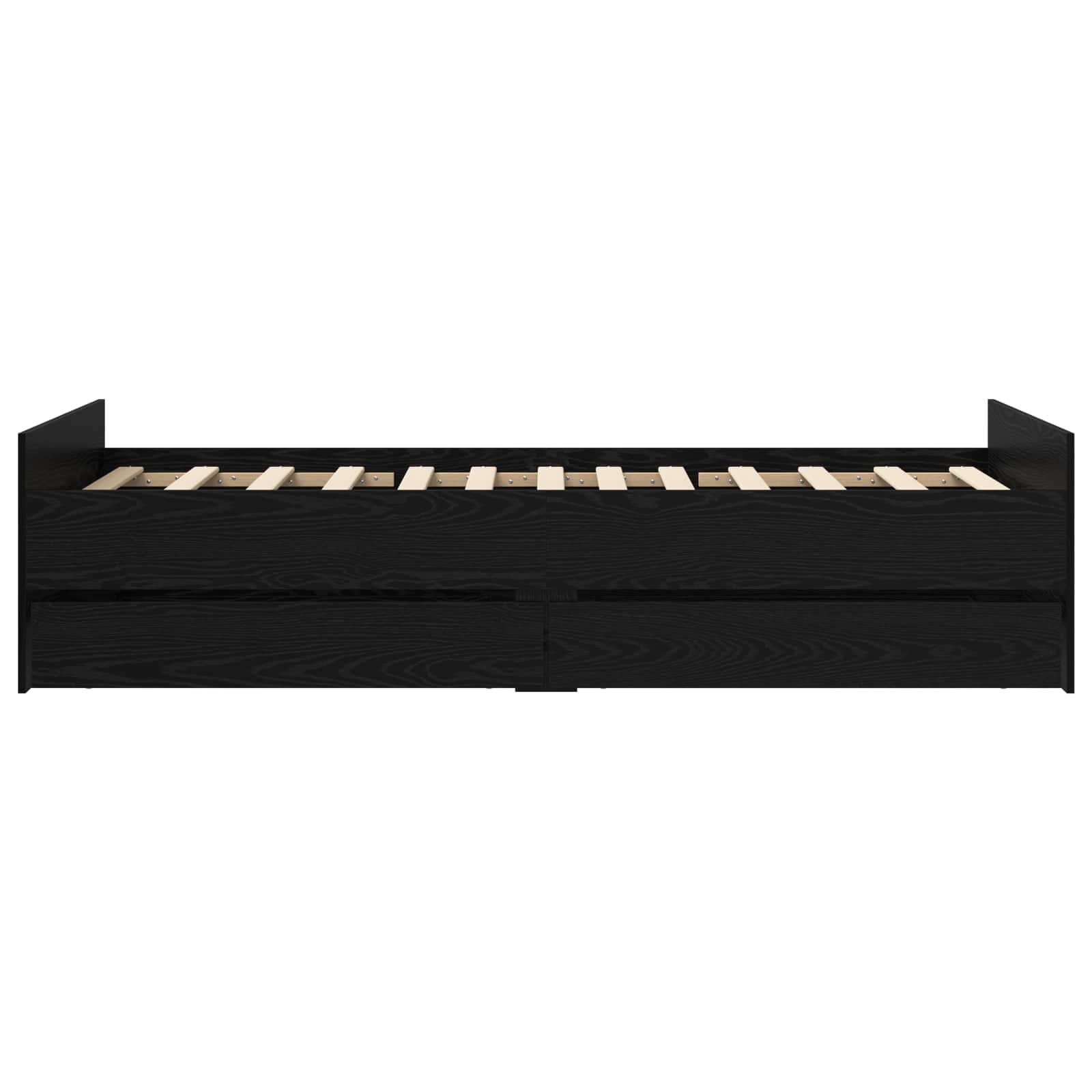 Bedframe Zwart eiken Bewerkt hout
