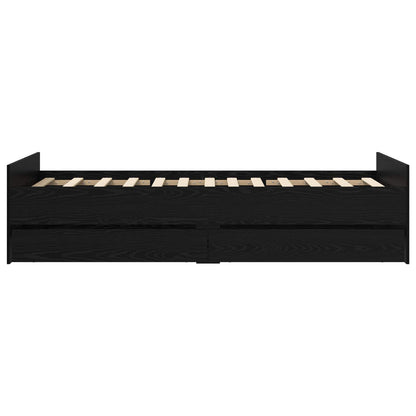Bedframe Zwart eiken Bewerkt hout