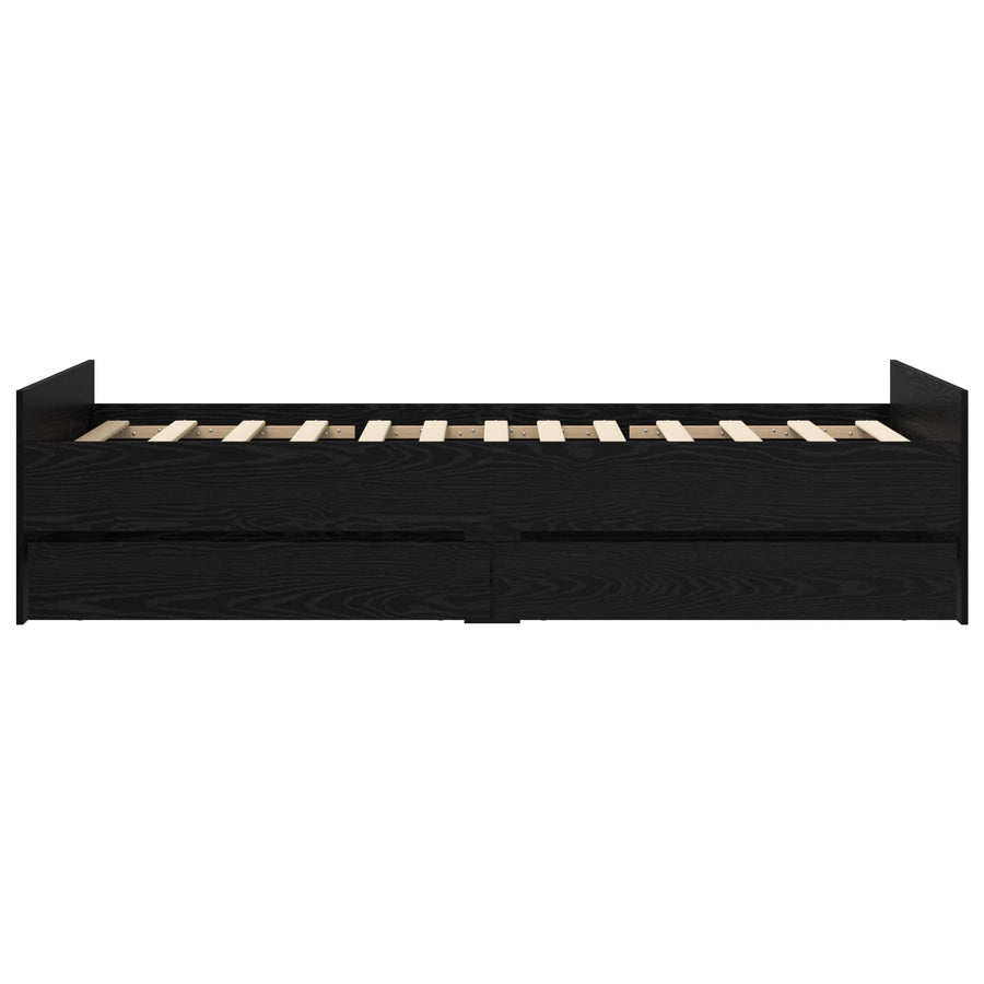 Bedframe Zwart eiken Bewerkt hout