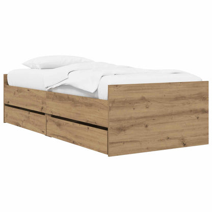 Bedframe Artisanaal eiken Bewerkt hout