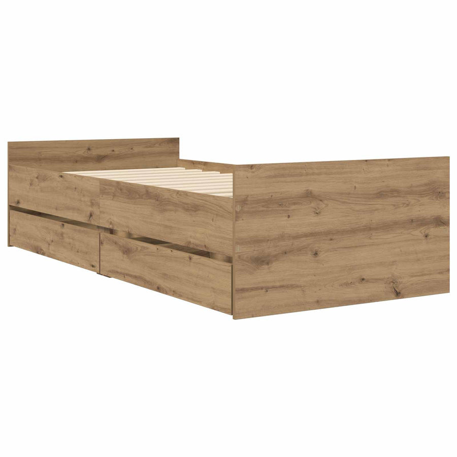 Bedframe Artisanaal eiken Bewerkt hout