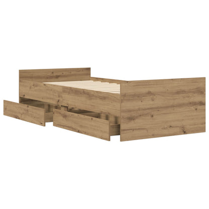 Bedframe Artisanaal eiken Bewerkt hout