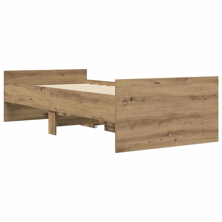 Bedframe Artisanaal eiken Bewerkt hout