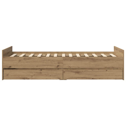 Bedframe Artisanaal eiken Bewerkt hout