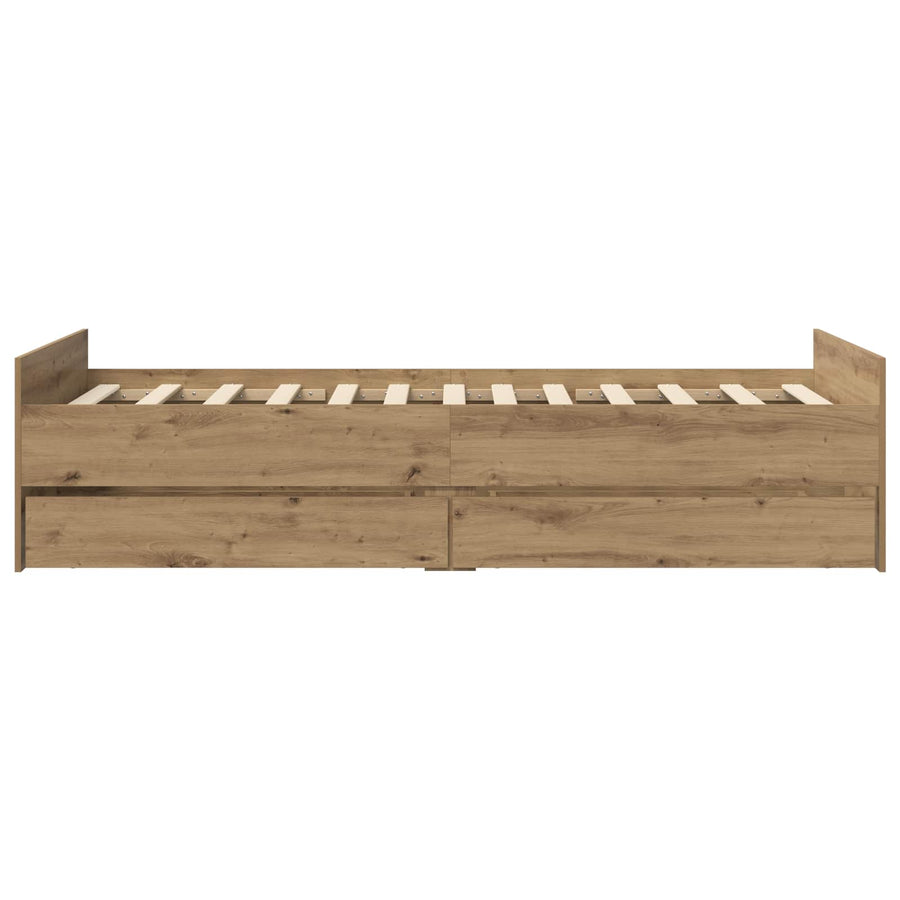 Bedframe Artisanaal eiken Bewerkt hout