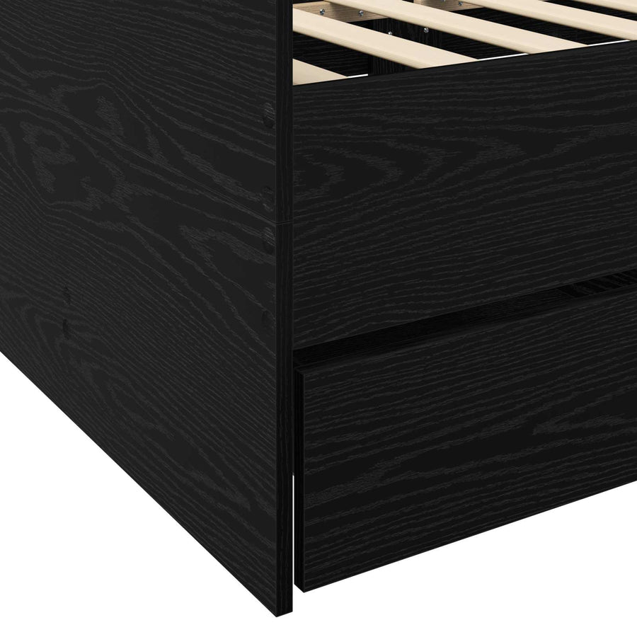 Dagbed met lade met hoofdeinde Zwart eiken Bewerkt hout