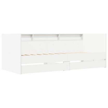 Dagbed met lade met plank met hoofdeinde Wit Bewerkt hout