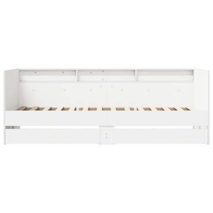Dagbed met lade met plank met hoofdeinde Wit Bewerkt hout