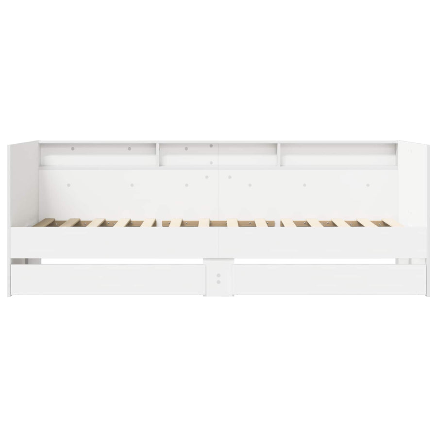 Dagbed met lade met plank met hoofdeinde Wit Bewerkt hout