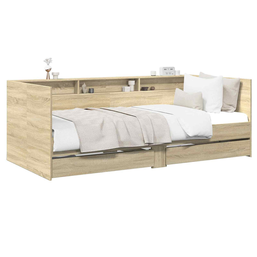 Dagbed met lade met plank met opslag Sonoma Eiken Bewerkt hout