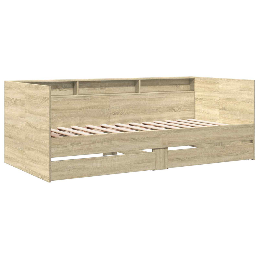 Dagbed met lade met plank met opslag Sonoma Eiken Bewerkt hout