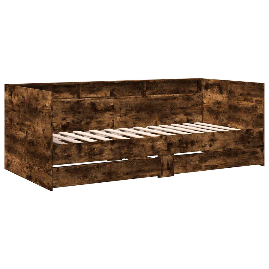 Dagbed met lade met plank met opslag Gerookt eiken Bewerkt hout
