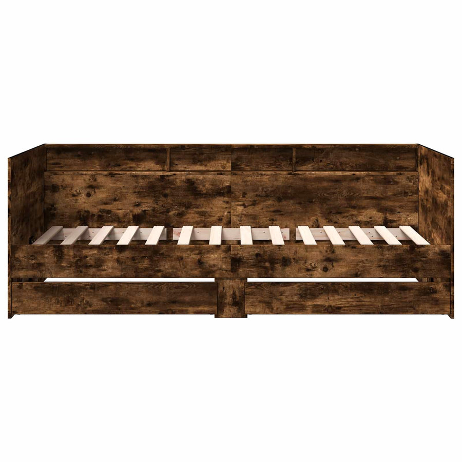Dagbed met lade met plank met opslag Gerookt eiken Bewerkt hout