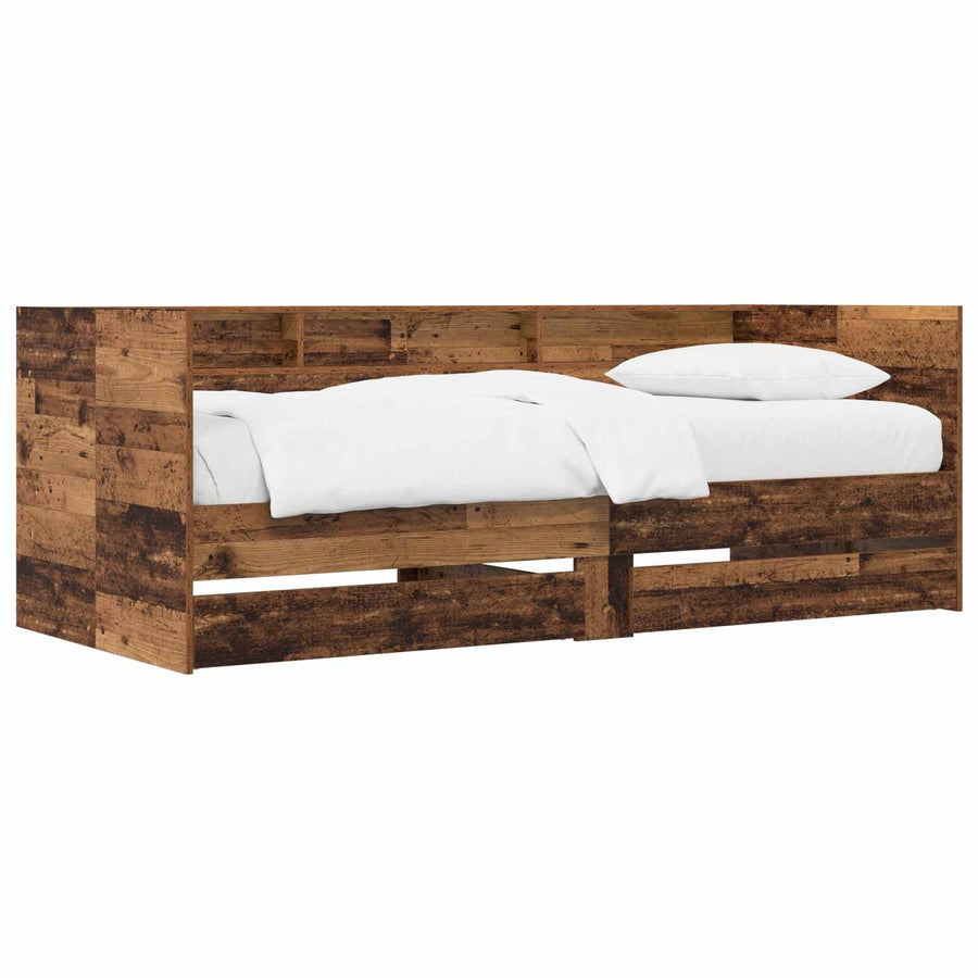 Dagbed met lade met plank met hoofdeinde Oud hout Bewerkt hout