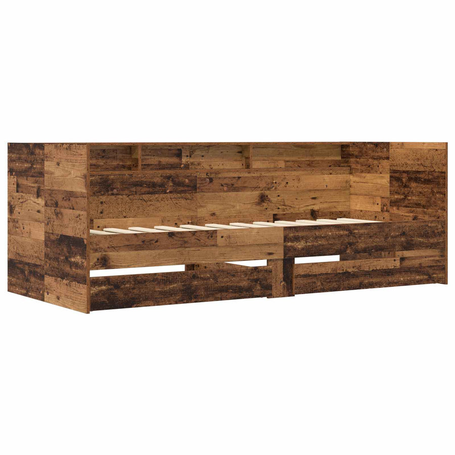 Dagbed met lade met plank met hoofdeinde Oud hout Bewerkt hout