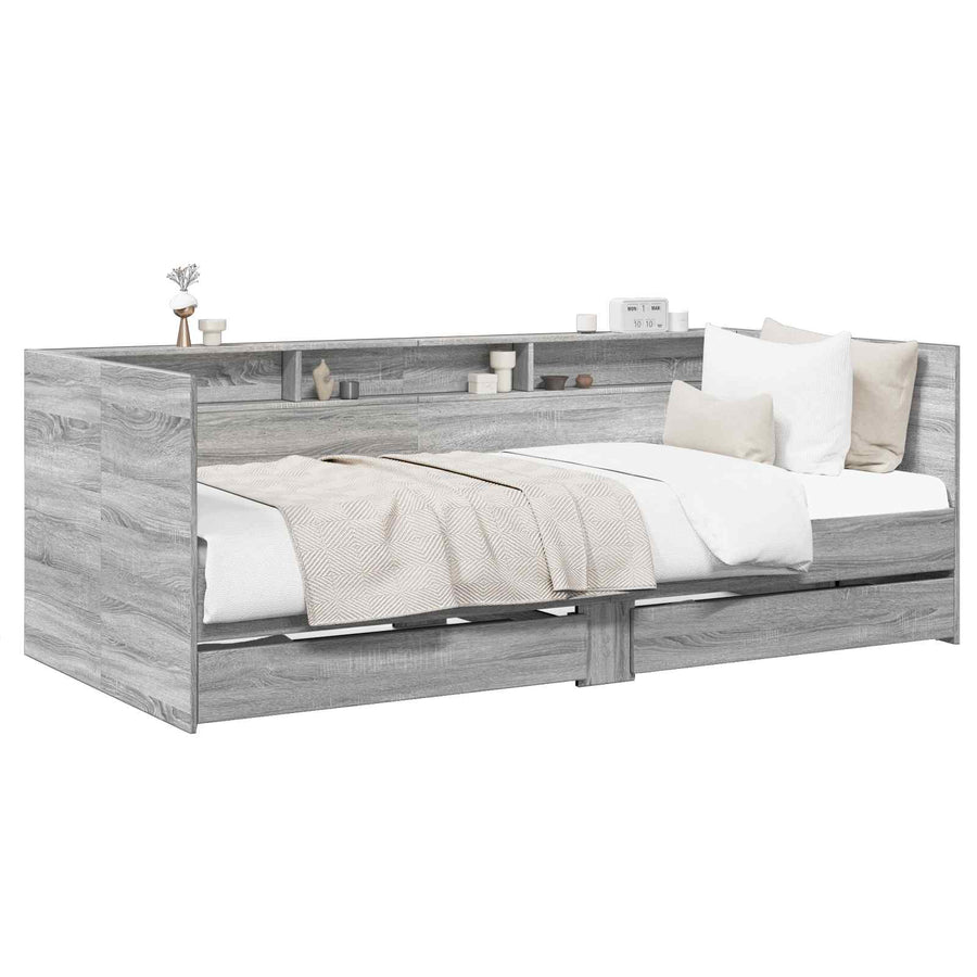 Dagbed met lade met plank met opslag Grijs Sonoma Bewerkt hout