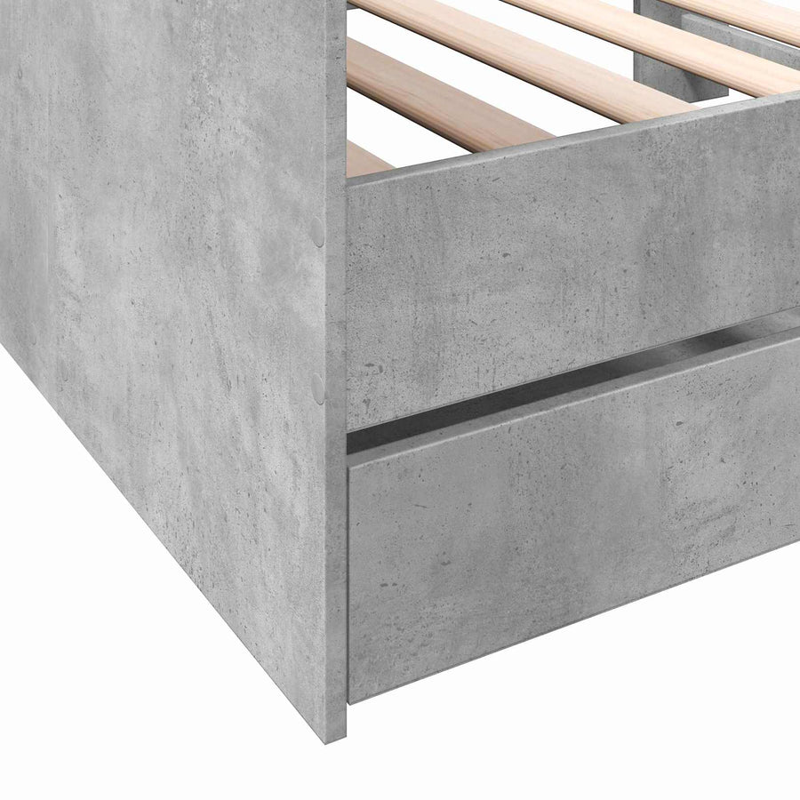 Dagbed met lade met plank met opslag Betongrijs Bewerkt hout