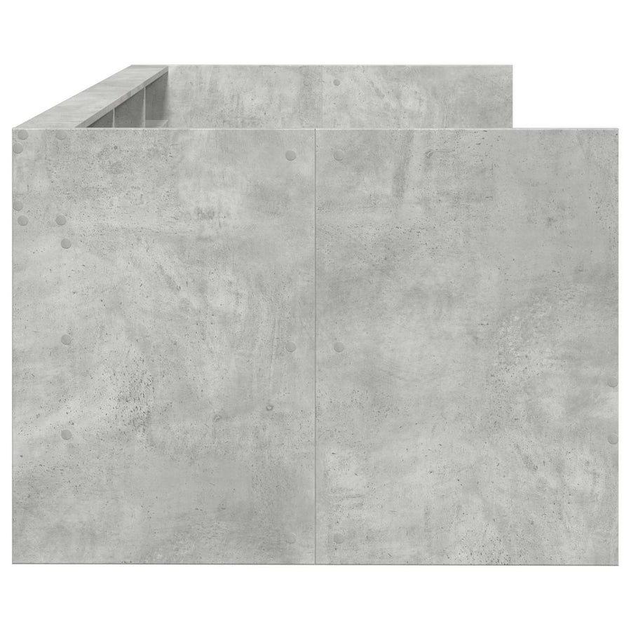 Dagbed met lade met plank met opslag Betongrijs Bewerkt hout