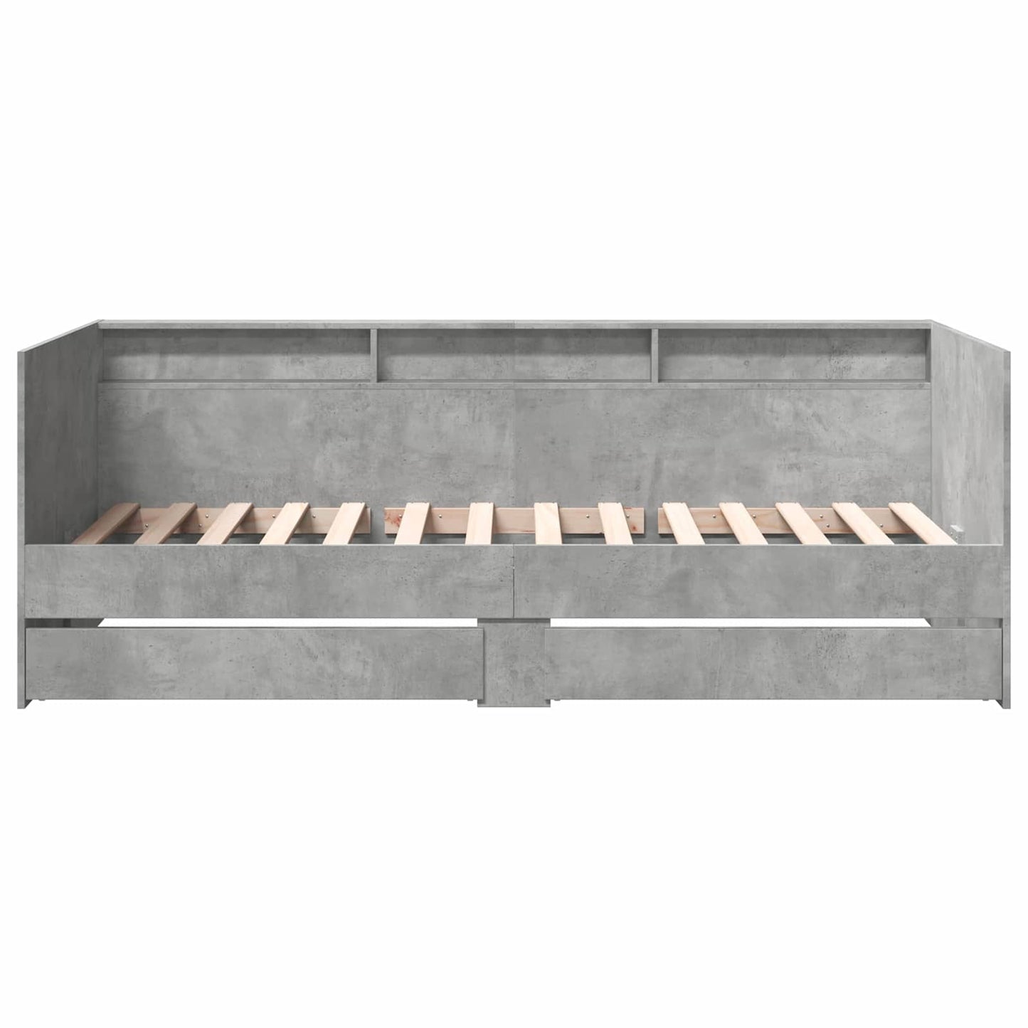Dagbed met lade met plank met opslag Betongrijs Bewerkt hout