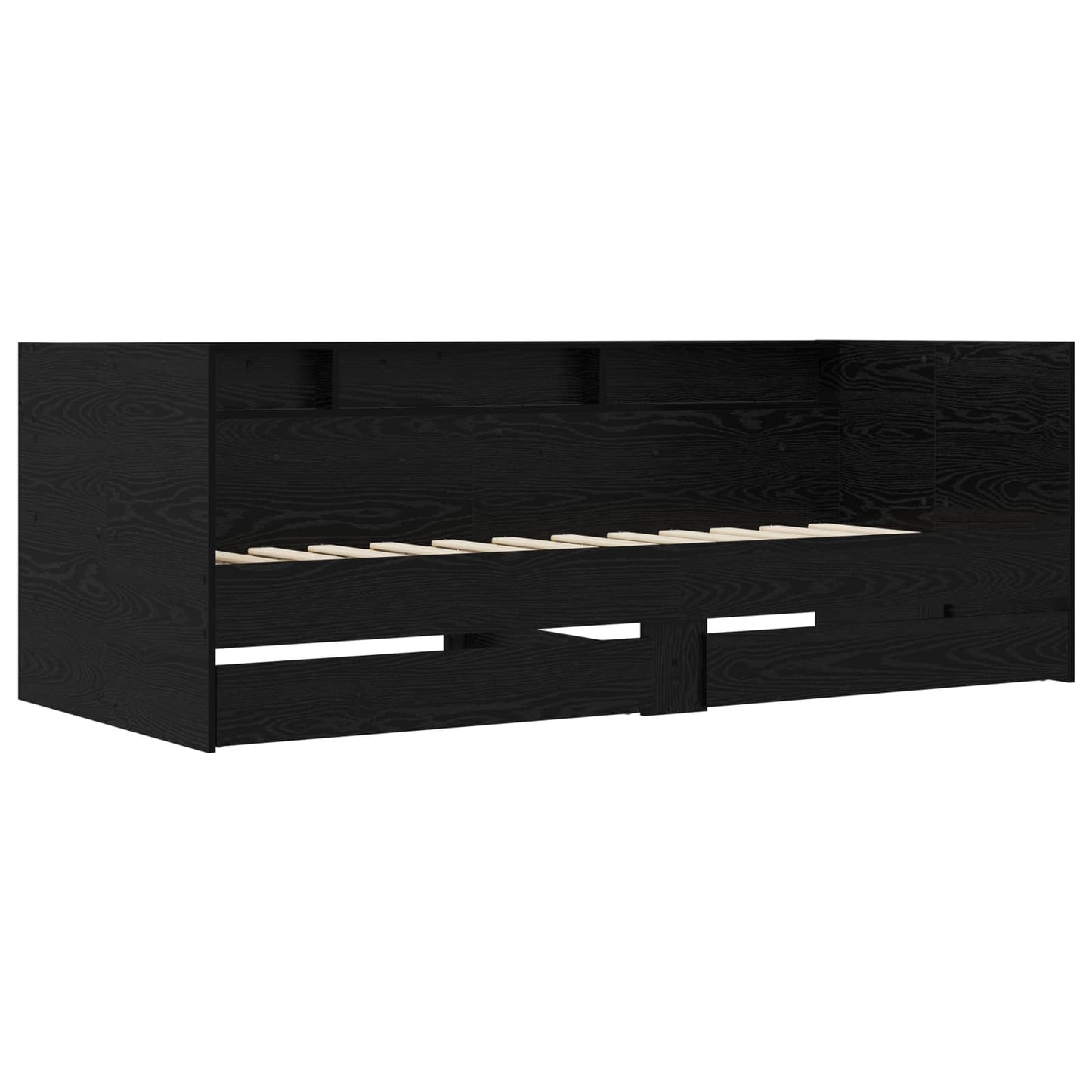 Dagbed met lade met plank met opslag Zwart eiken Bewerkt hout
