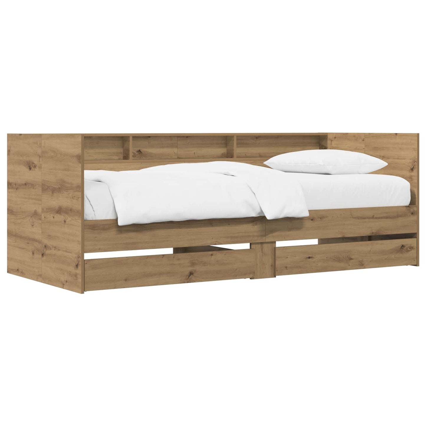 Dagbed met lade met plank Artisanaal eiken Bewerkt hout