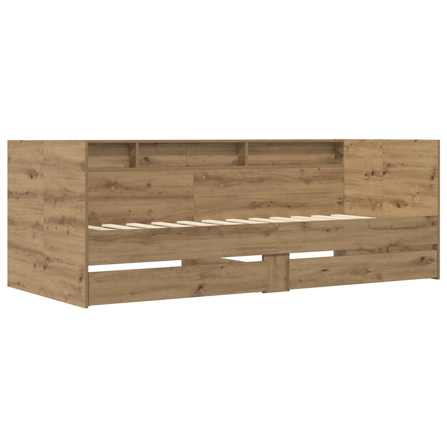 Dagbed met lade met plank Artisanaal eiken Bewerkt hout
