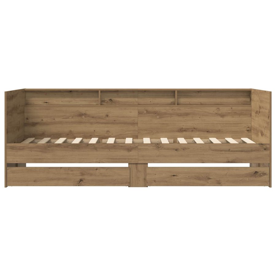 Dagbed met lade met plank Artisanaal eiken Bewerkt hout