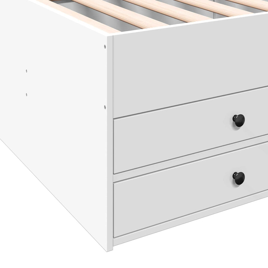 Bedframe met opslag met lade Wit 80 x 200 cm Bewerkt hout